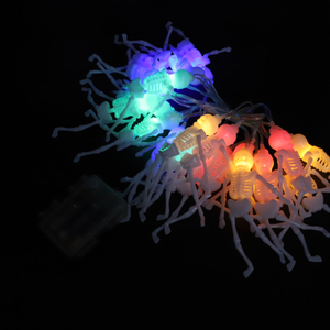 20LED Halloween Lichterketten Batterie betrieben mit Remote Timer Kunststoff Scary Skeleton für Party Requisiten Dekorationen - Product Image 4