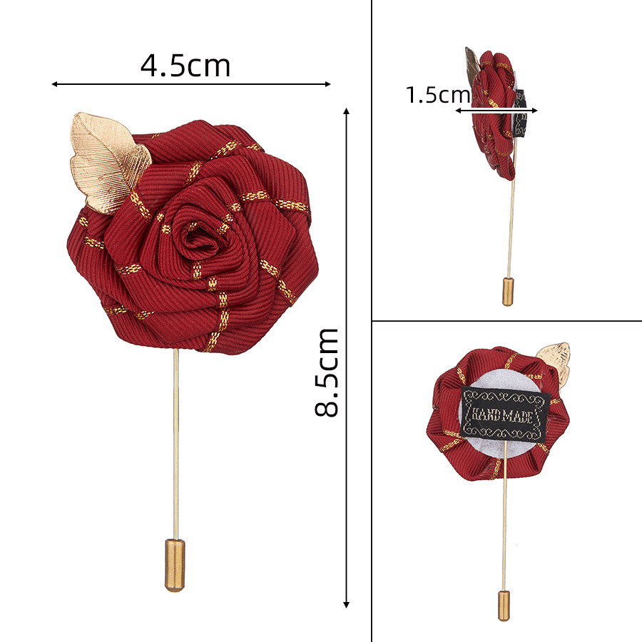 Wine Red Leaf corsage A
