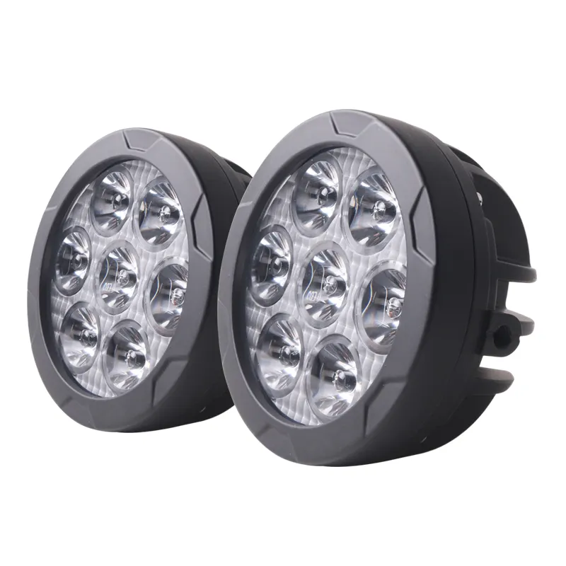 Lampu sorot LED sepeda motor, lampu depan LED Offroad 80W 4.5 inci warna ganda, lampu proyektor tahan air IP67