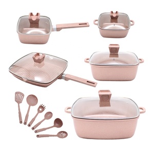 10pcs Multi <strong>Colour</strong> Induction Non Stick Aluminium Cookware Set Kitchen Cooking <strong>Pots</strong> and Pans Set - Product Image 1