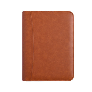 Promoción de alta calidad A5 cuero 6 anillo con carpeta de cremallera Cuaderno de cuero Pu con una calculadora para juego de regalo de negocios - Product Image 5