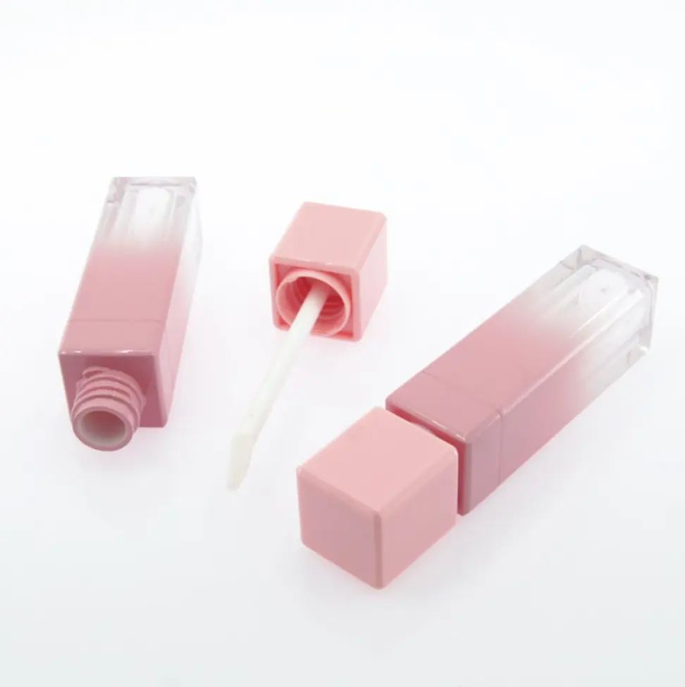 Customized plastic gradient black empty lipgloss tube packaging factory direct sale wand tubes for lipgloss