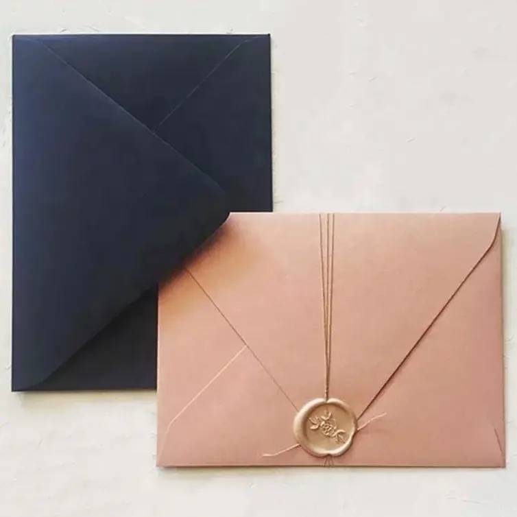 Design personalizado de Alta Qualidade Cartões E Envelopes Para o Cartão de Convite de Casamento Envelope Do Convite de Casamento de Luxo