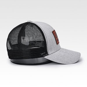 High Quality Caps Leather <strong>Patch</strong> Gorras Snapback Summer Running 6 <strong>Panel</strong> Mesh Custom Logo Baseball Trucker Hats For Man Casquette - Product Image 3