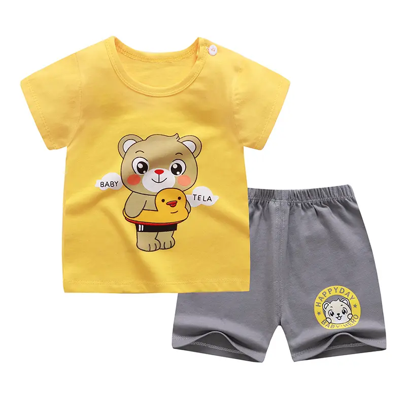 Set di abbigliamento per ragazzi vestiti 0-6 anni cartoni animati vestiti per bambini vestiti estivi a maniche corte set di due pezzi