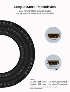 מפצל <span class=keywords><strong>HDMI</strong></span> 1x4 של DTECH, תומך HDCP ו-EDID, 4K, תלת מימד, 1080P, עבור טלוויזיות HDTV - Product Image 5