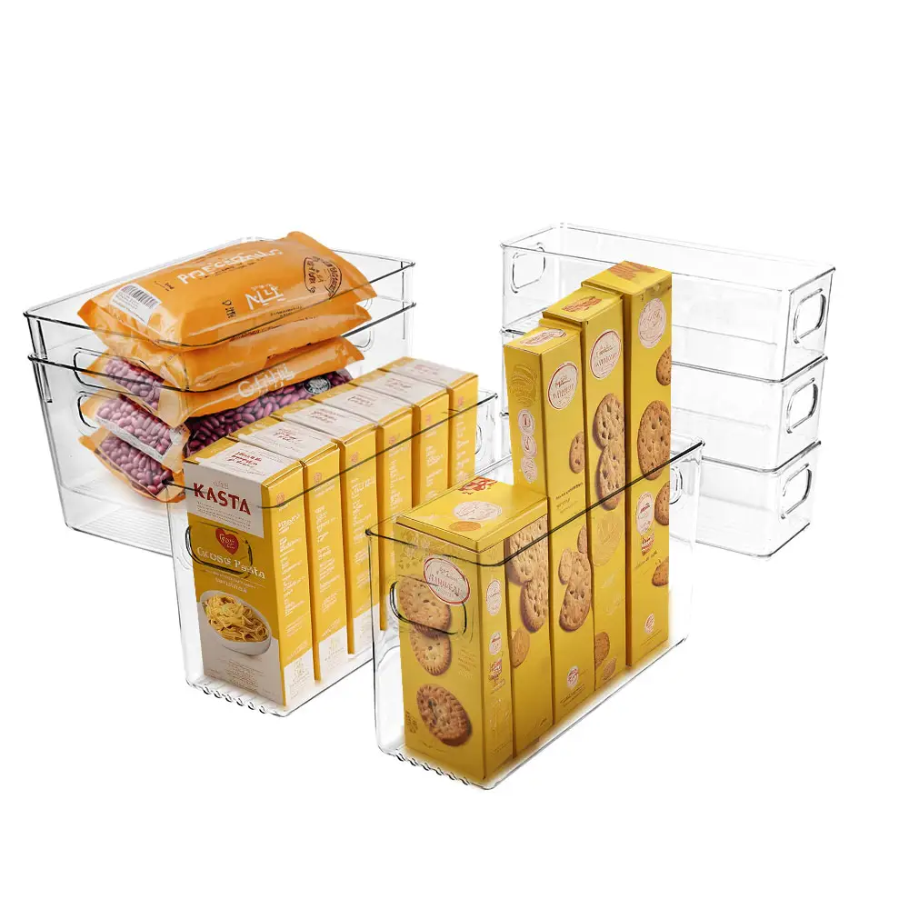 रसोई ताजा 7-पैक डिचेबल बीपा मुक्त प्लास्टिक भंडारण बक्से और बिन फ्रिज खाद्य फलों की सब्जियों के लिए