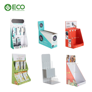 Estante de exhibición de mostrador de piso de cartón personalizado ecológico PDQ Karton caja de exhibición con gancho para POS para soporte de cartón de papel Pop Mart
