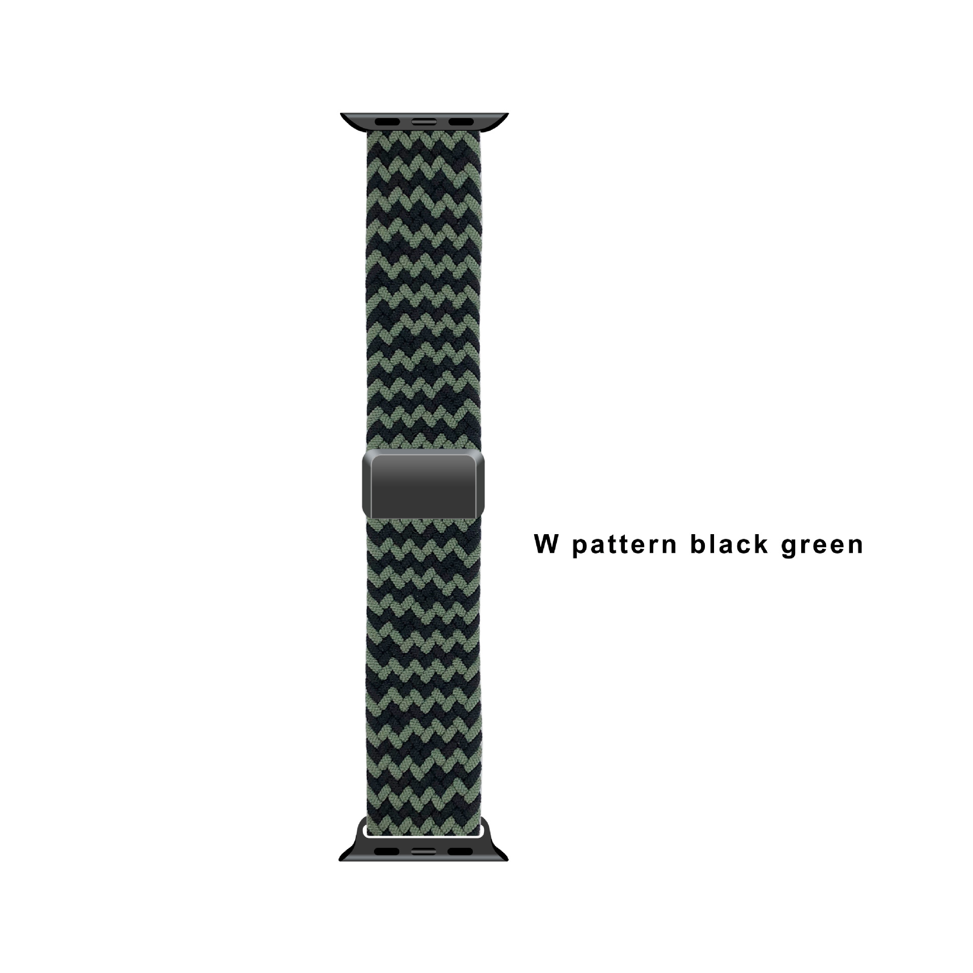 Motif W noir vert