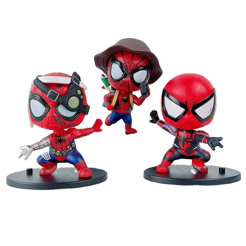 Süper kahraman oyuncaklar PVC şekil bebek örümcek adam Anime figürü oyuncak Q versiyonu örümcek adam Unisex meclisi Venom Action Figure film ve TV
