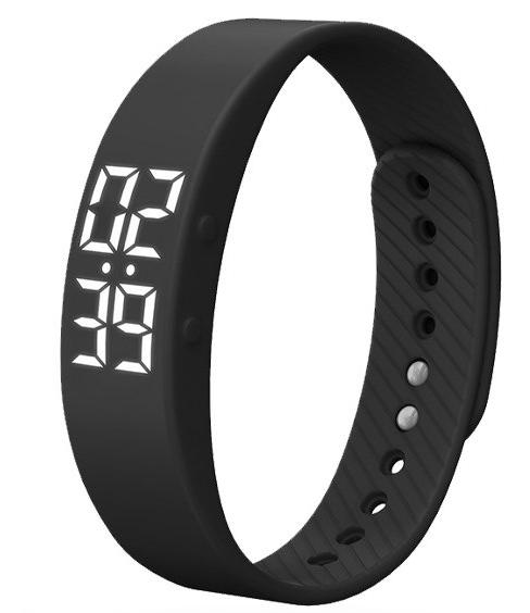 Réveil noir-3 3D, compteur de pas, calories, étanche, chronomètre.