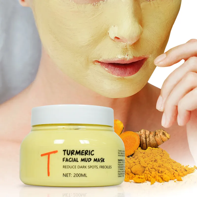 Visage rétrécir les Pores éclaircir matité points noirs acné taches sombres dissolvant curcuma vitamine C boue argile masque