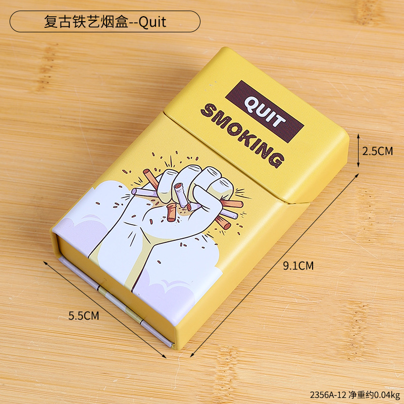 Étui à cigarettes rétro en fer 2356A-12 - Arrêter