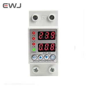 63A 80A 230V Din Rail Adjustable Over <strong>Voltage</strong> and Under <strong>Voltage</strong> Protective Device Protector Relay Over Current Protection Limit - Product Image 1