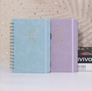 Taccuini rilegati a spirale stampati con Logo stampato in oro personalizzato A5 Planner settimanale Notebook in morbida pelle - Product Image 4