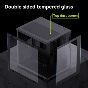SNOWMAN 049 <strong>PC</strong> <strong>Case</strong> up to 7 Fans Simultaneously Seamless Tempered Glass Front &amp; Side Panels Mid-Tower M-ATX / Mini-ITX <strong>PC</strong> <strong>Case</strong> - Product Image 4