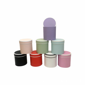 Fall in Color Wholesale Minimalist Macaron Style Packaging Boxes Fashionable Small Circular <strong>Hugging</strong> Bucket Rose Flower Gift <strong>Box</strong> - Product Image 1