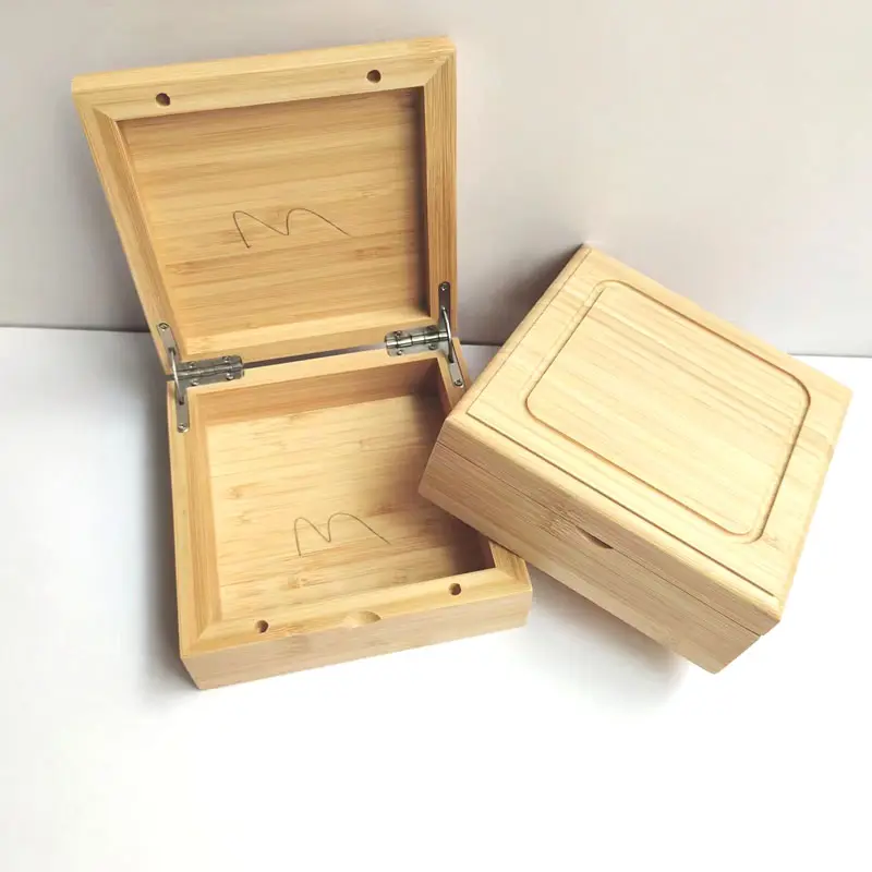Hochwertige Massivholz-Geschenkbox Bambus-Spärausrüstung Handwerk Holzverpackung hölzerne dekorative Schmuck-Organisator-Schachtel