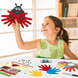 Kağıt el şekli çocuklar sanat ve el sanatları boyama seti talimatları ile