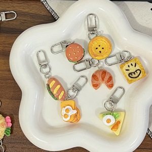 Yangluシミュレーションバーガーカーキーホルダーレジンパンバッグペンダントハンギング飾るかわいいフードプレイアクセサリー