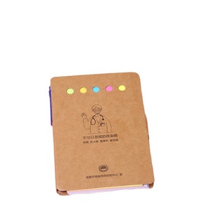 Bloc de notas Kraft en blanco a granel barato personalizado con bolígrafo y nota adhesiva - Product Image 2