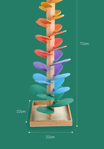 Nuovo arrivo creativo legno canto albero di marmo corsa arcobaleno suono albero di apprendimento educativo in legno giocattolo per bambini - Product Image 6