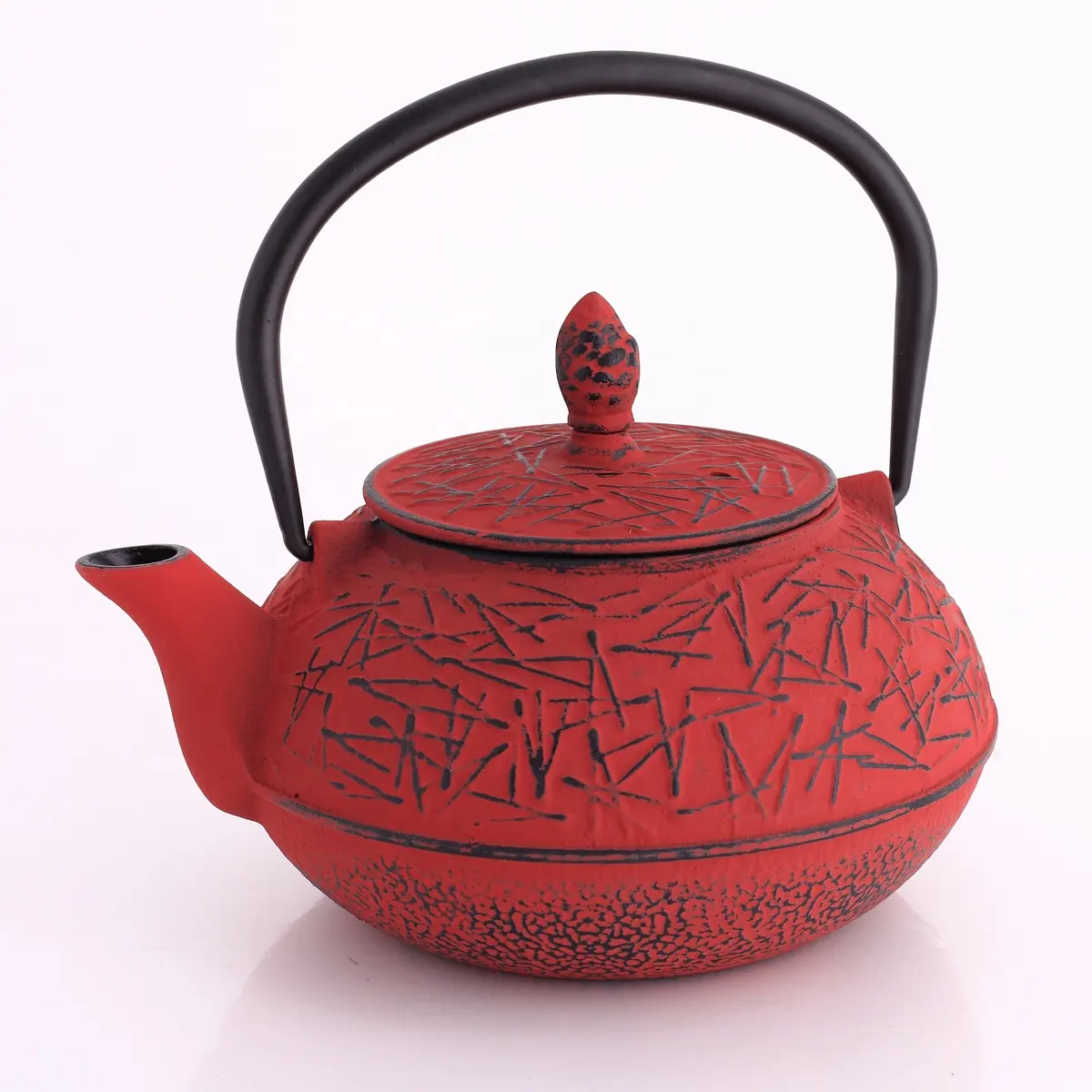 उच्च गुणवत्ता लाल कच्चा लोहा चाय के बर्तन उपकरण Infuser के साथ जापानी चाय की केतली Tetsubin