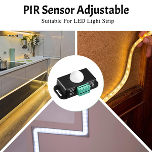 Alta calidad 12V 24V Mini PIR movimiento IR Detector infrarrojo Sensor interruptor temporizador ajustable luz LED cuerpo sensor módulo interruptor
