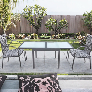 Ngoài trời nhà vườn <span class=keywords><strong>Patio</strong></span> bảng Tempered Glass ăn uống mở rộng tính năng thép nhôm kim loại đồ nội thất sân Bảng điều khiển bên ngoài - Product Image 3