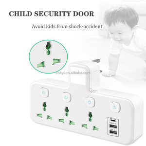 Uzatma çok fiş uzatma prizleri ile USB duvar fiş adaptörü 3 yollu 1 içine 3 güç uzatma kablosu ile 3.4A USB tip C - Product Image 4