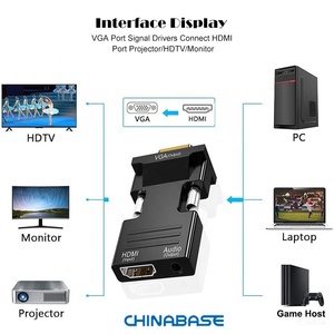 Cable convertidor de salida de Audio HDMI a VGA conector adaptador de decodificador de ordenador para ordenador portátil PC Monitor proyector HDTV