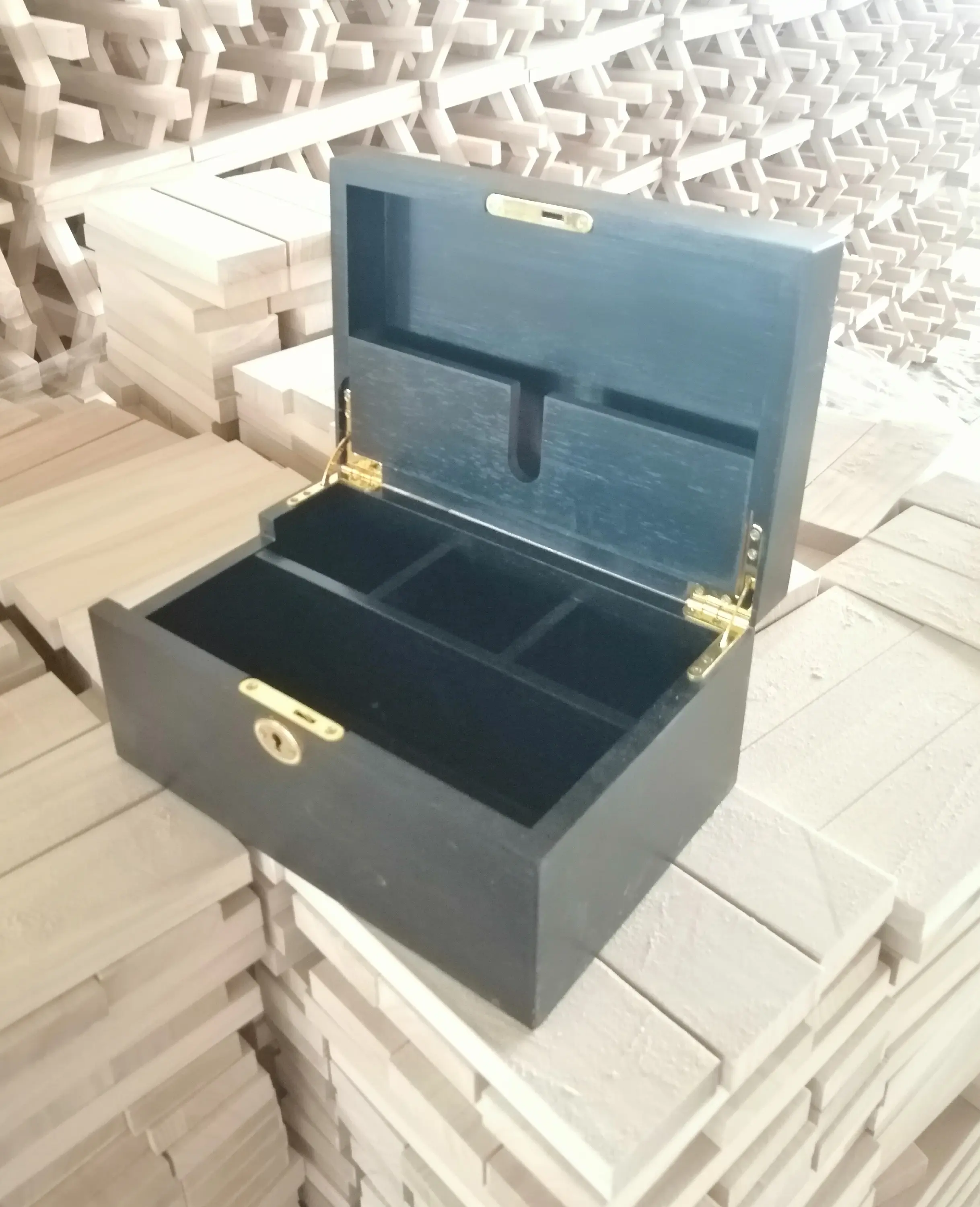 FHbiz-caja de almacenamiento de madera maciza de bambú, caja de regalo, accesorio para fumar, color negro