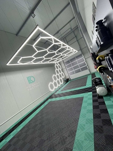 Forma personalizzabile fai da te esagonale officina Garage lampada stecca dettagli autolavaggio Led luce di ispezione