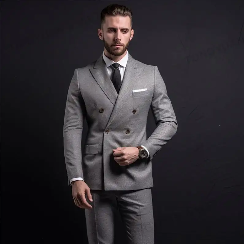 Últimos productos en el mercado Trajes de hombre Tallas grandes Blazers de doble botonadura para hombres Tela