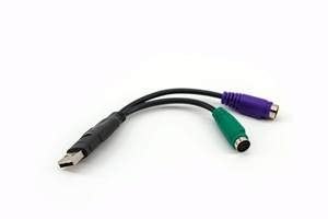 高品质USB到PS2电缆1个USB公到2 PS2母鼠标键盘适配器带芯片 - Product Image 2