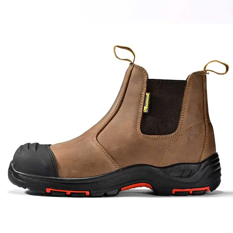 Sapato antiderrapante masculino de couro, venda quente de sapatos de segurança antiestático antideslizante com corte médio