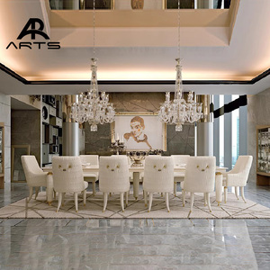 Mesa y silla de comedor de lujo italiana de alta gama, villa moderna, juego de comedor rectangular de mármol para muebles de comedor - Product Image 1