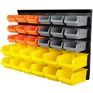 מתלה מחסן תעשייתי רב תכליתי <span class=keywords><strong>stackable</strong></span> מלבן חוסך תליית כלי אחסון פלסטיק מדף פלסטיק