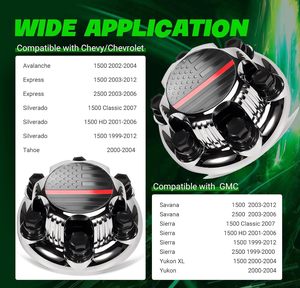 नए सार्वभौमिक फ्लोटिंग व्हील हब कवर के लिए चेवरलेट क्रूज़ मैलिबू कैप्टीवा-मिश्र धातु स्टील क्रोम ब्लैक - Product Image 4