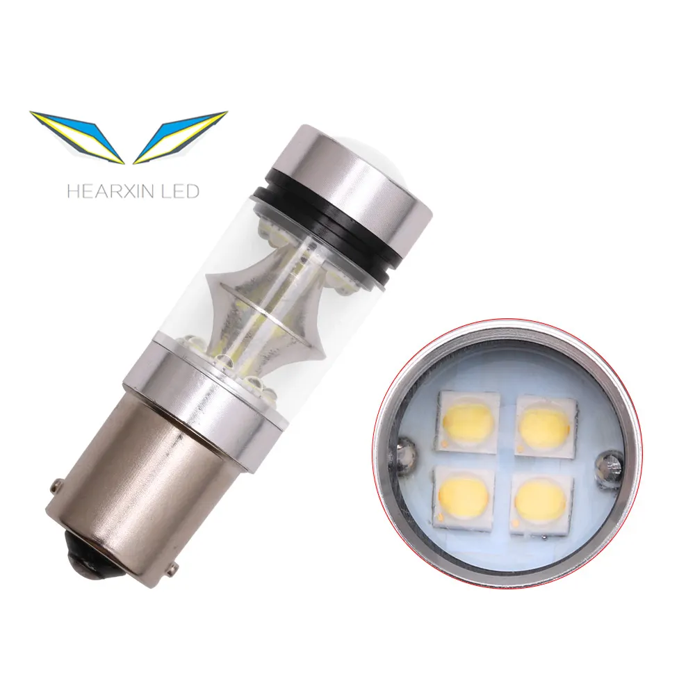 Lâmpada de freio automotivo, lâmpada de led para farol automotivo 1156 ba15s p21w 100w 20smd