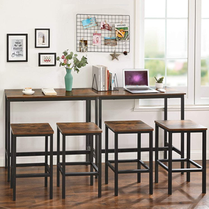 Greatway Study <strong>Computer</strong> <strong>Desk</strong> 47&quot; Home Office Writing Small <strong>Desk</strong>, Modern <strong>Simple</strong> Style PC Table, Black Metal Frame, Rustic Brown - Product Image 5