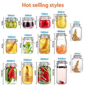 ขวดแก้วใสฝาปิดสูญญากาศปิดแน่นโถเก็บอาหารกาแฟพร้อมฝาล็อคแบบหนีบ - Product Image 2