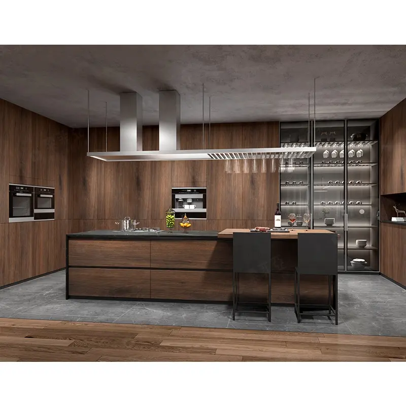 Suofeiya Prefab House Design Wholesale Cucina Completa Modern Island Kitchen Cabinets Sets Manufacturers