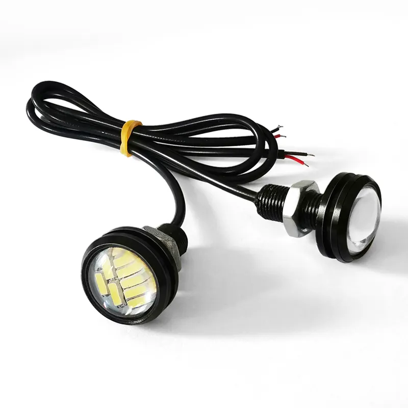 Faro led de ojo de águila de doble color, lente LED de 12V, 23mm, luces de circulación diurna para estacionamiento de coche