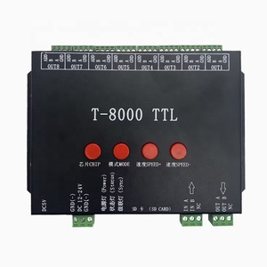 DC5V 12 В T-8000 TTL программируемый светодиодный RGB SPI контроллер SD карты 1024 пикселей для WS2811 6803