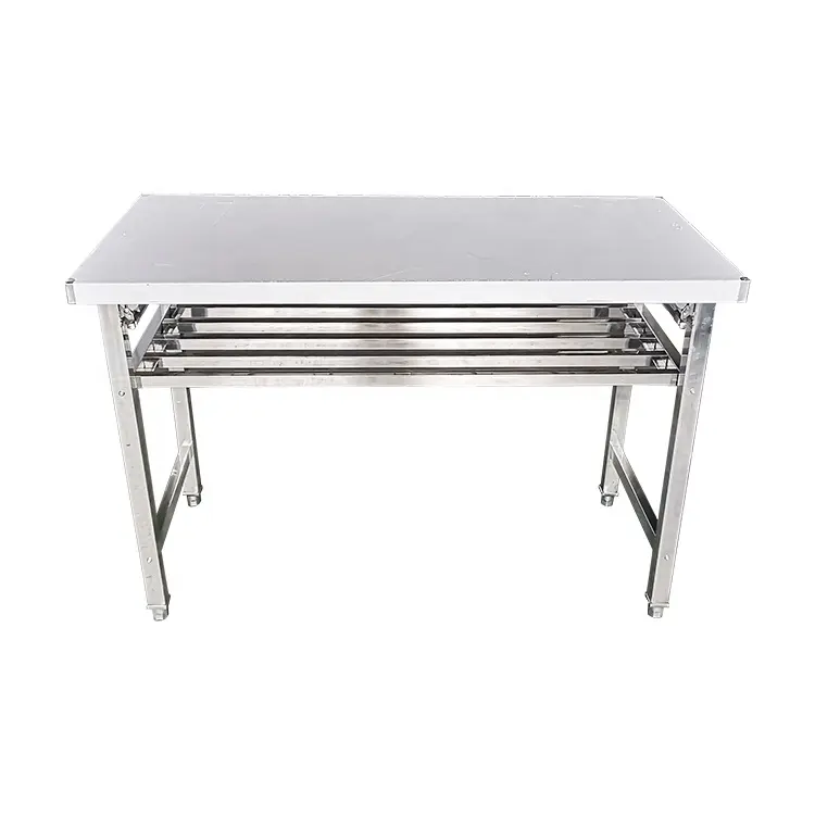 Base Hotel Table Stainless Steel Folding Table Customized Style onlocation hospitality Steel Folded Table for Hotel Furniture