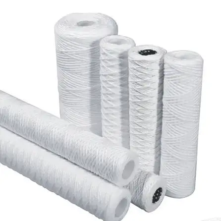 OEM 10 20 30 40 pulgadas 1-200 um 5 micras PP algodón hilo bobinado hilo cartucho de filtro para filtración de tratamiento de agua