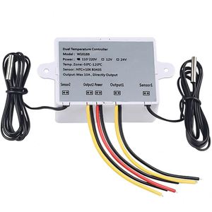 Termorregulador Digital Dual para incubadora, controlador de temperatura de dos salidas de relé, refrigeración por calefacción, 12V, 220V, 2 unidades