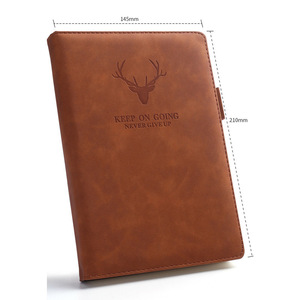 Sales Promotion Academic Pu Journal in Stock 200 Printing <strong>Pages</strong> Meeting Minutes Leather <strong>Plain</strong> <strong>Notebook</strong> A5 Diary - Product Image 4