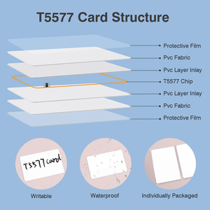 T5577 çip 125Khz plastik RFID akıllı kart üyelik kartı uygulaması için yazdırılabilir temassız ofis ve otel anahtar kartı - Product Image 5
